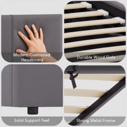 Lassic Lisbon S Double Ottoman F Leather Bed & Mattress - thumbnail 5