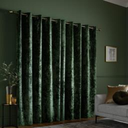 Catherine Lansfield Crushed Velvet Lined Eyelet Curtains - thumbnail 2