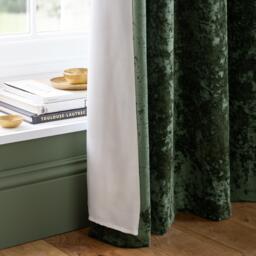 Catherine Lansfield Crushed Velvet Lined Eyelet Curtains - thumbnail 4