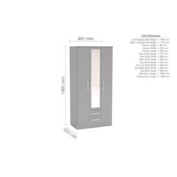 Birlea Lynx 3 Door 2 Drawer With Mirror - thumbnail 3