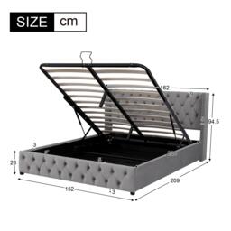 Urban Meuble Upholstered King Bed Frame with Tufted Headboard - thumbnail 2