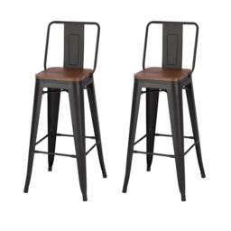 Kabinet UK Set of 2 Metal Frame Industrial Style Bar Stool - thumbnail 3