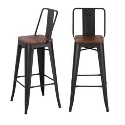Kabinet UK Set of 2 Metal Frame Industrial Style Bar Stool - thumbnail 4