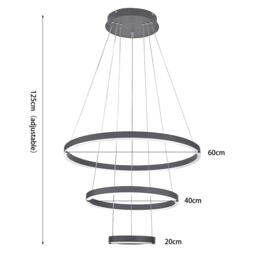 Kabinet UK Modern 3-Ring Aluminum Round Hanging LED Pendant - thumbnail 7