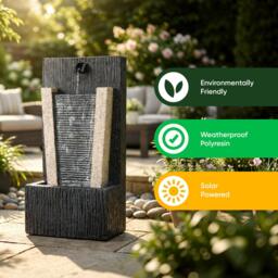 Streetwize Solar Water Feature - Stone Column Water Fountain - thumbnail 5