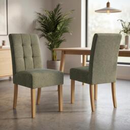 Shankar Set of 2 Moseley Weave Green Dining Chairs - thumbnail 1