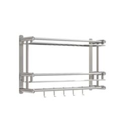 LIFE IDEAS 2-Tier Bathroom Shelf with Towel Bars - thumbnail 5