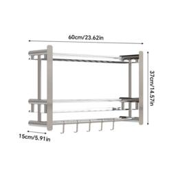 LIFE IDEAS 2-Tier Bathroom Shelf with Towel Bars - thumbnail 2