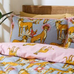 Their Nibs Untamed Cheetah Cotton Reversible Duvet Cover Set - thumbnail 3