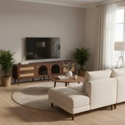 Urban Meuble Brown Wood TV Stand with Ample Storage