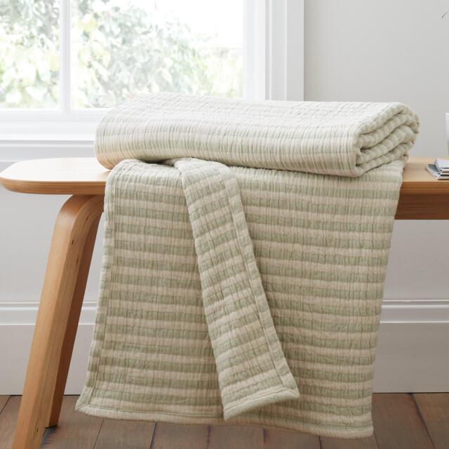 Bianca Cotton Muslin Stripe Blanket Throw - image 1