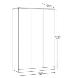 Jack Wills Door 3-Door Wood Wardrobe - thumbnail 7