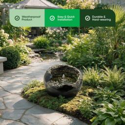 Streetwize Solar Rock Bowl Solar Water Feature Battery Backup - thumbnail 4