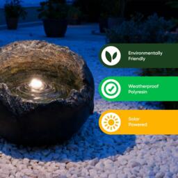 Streetwize Solar Rock Bowl Solar Water Feature Battery Backup - thumbnail 5