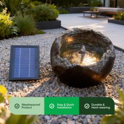 Streetwize Solar Rock Bowl Solar Water Feature Battery Backup - thumbnail 4