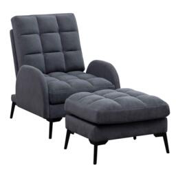 Kabinet UK Armchair and Ottoman Set with Footstool Grey - thumbnail 4