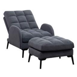 Kabinet UK Armchair and Ottoman Set with Footstool Grey - thumbnail 3