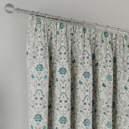 Enhanced Living Cotswold Blue Floral Blackout Tape Top Curtains - thumbnail 2