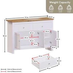 Lassic Vida Designs Arlington 2 Drawer 3 Door Sideboard - thumbnail 2