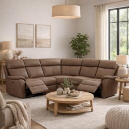 Aspire Kingsmere Corner Power Recliner Sofa in Leather - thumbnail 1