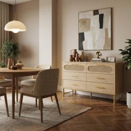 Urban Meuble Beige Modern Console Table with Storage - thumbnail 1