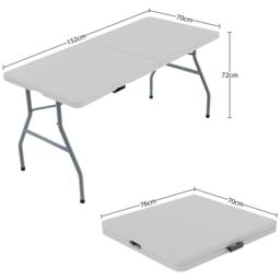Lassic Outdoor Folding Table 5ft & 6 Folding Chairs - thumbnail 2