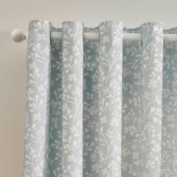Catherine Lansfield Brooke Floral Lined Eyelet Curtains - thumbnail 1