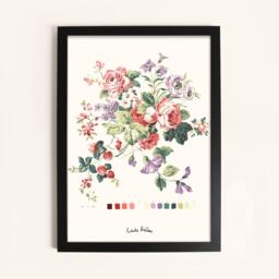 Laura Ashley Rosemore Print in a Black Frame - thumbnail 1