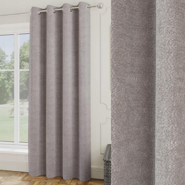 Enhanced Living Royale Boucle Room Darkening Eyelet Door Curtain - image 1
