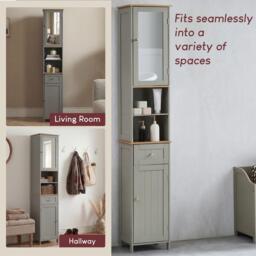 Lassic Bath Vida Priano 2 Door Tall Cabinet With Mirror - thumbnail 7