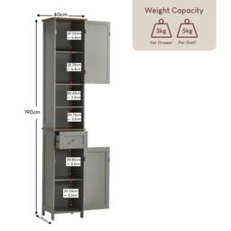 Lassic Bath Vida Priano 2 Door Tall Cabinet With Mirror - thumbnail 2