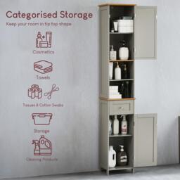 Lassic Bath Vida Priano 2 Door Tall Cabinet With Mirror - thumbnail 3