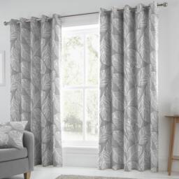 Fusion Matteo 100% Cotton Pair of Eyelet Curtains - thumbnail 1