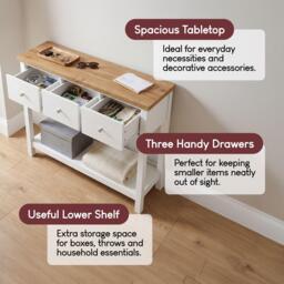 Lassic Vida Designs Arlington 3 Drawer Console Table - thumbnail 4