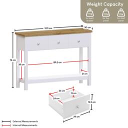 Lassic Vida Designs Arlington 3 Drawer Console Table - thumbnail 2