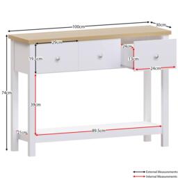Lassic Vida Designs Arlington 3 Drawer Console Table - thumbnail 2