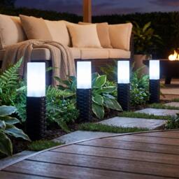 Streetwize Set of 4 Solar Rattan Effect Light - thumbnail 1
