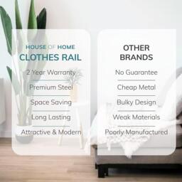 House of Home Superior 4FT Long x 5FT Clothes Rail In Black - thumbnail 8