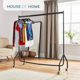 House of Home Superior 4FT Long x 5FT Clothes Rail In Black - thumbnail 3