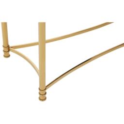Interiors by Premier Ackley Gold Console Table with Black Glass - thumbnail 2