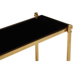 Interiors by Premier Ackley Gold Console Table with Black Glass - thumbnail 5