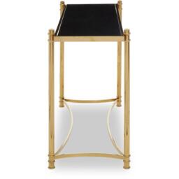 Interiors by Premier Ackley Gold Console Table with Black Glass - thumbnail 4