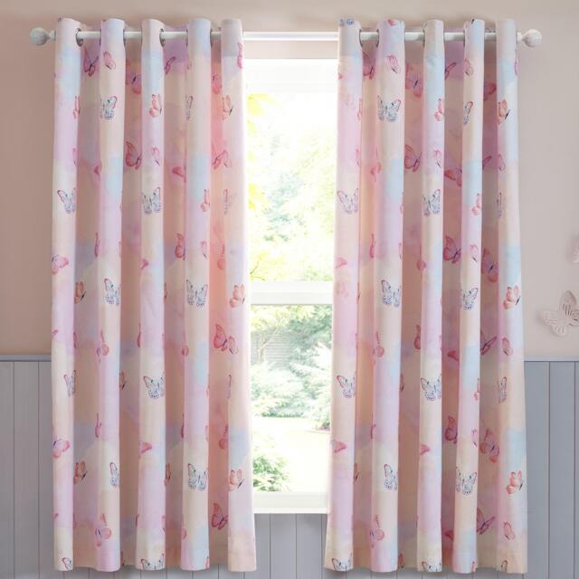 Catherine Lansfield Ombre Butterflies Fully Reversible Eyelet Curtains - image 1