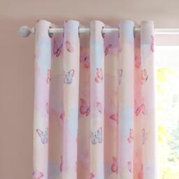 Catherine Lansfield Ombre Butterflies Fully Reversible Eyelet Curtains - thumbnail 3