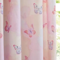 Catherine Lansfield Ombre Butterflies Fully Reversible Eyelet Curtains - thumbnail 4