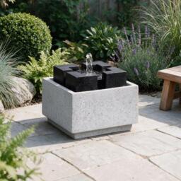 Streetwize Granite Oasis Solar Fountain - Contemporary Cube