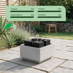 Streetwize Granite Oasis Solar Fountain - Contemporary Cube - thumbnail 7