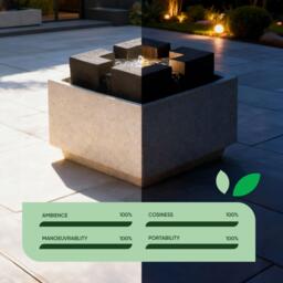 Streetwize Granite Oasis Solar Fountain - Contemporary Cube - thumbnail 7