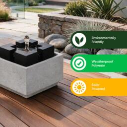 Streetwize Granite Oasis Solar Fountain - Contemporary Cube - thumbnail 5