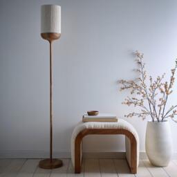 K Living Carrick Wood Printed Metal Floor Lamp - thumbnail 1
